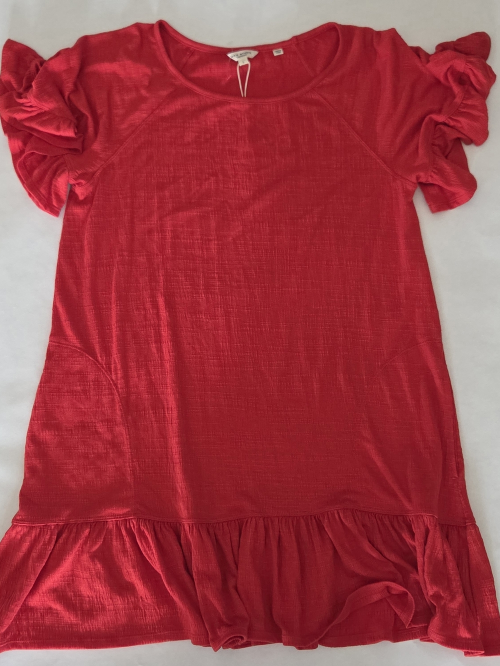 Max Studio Red Textured Pull-On Top